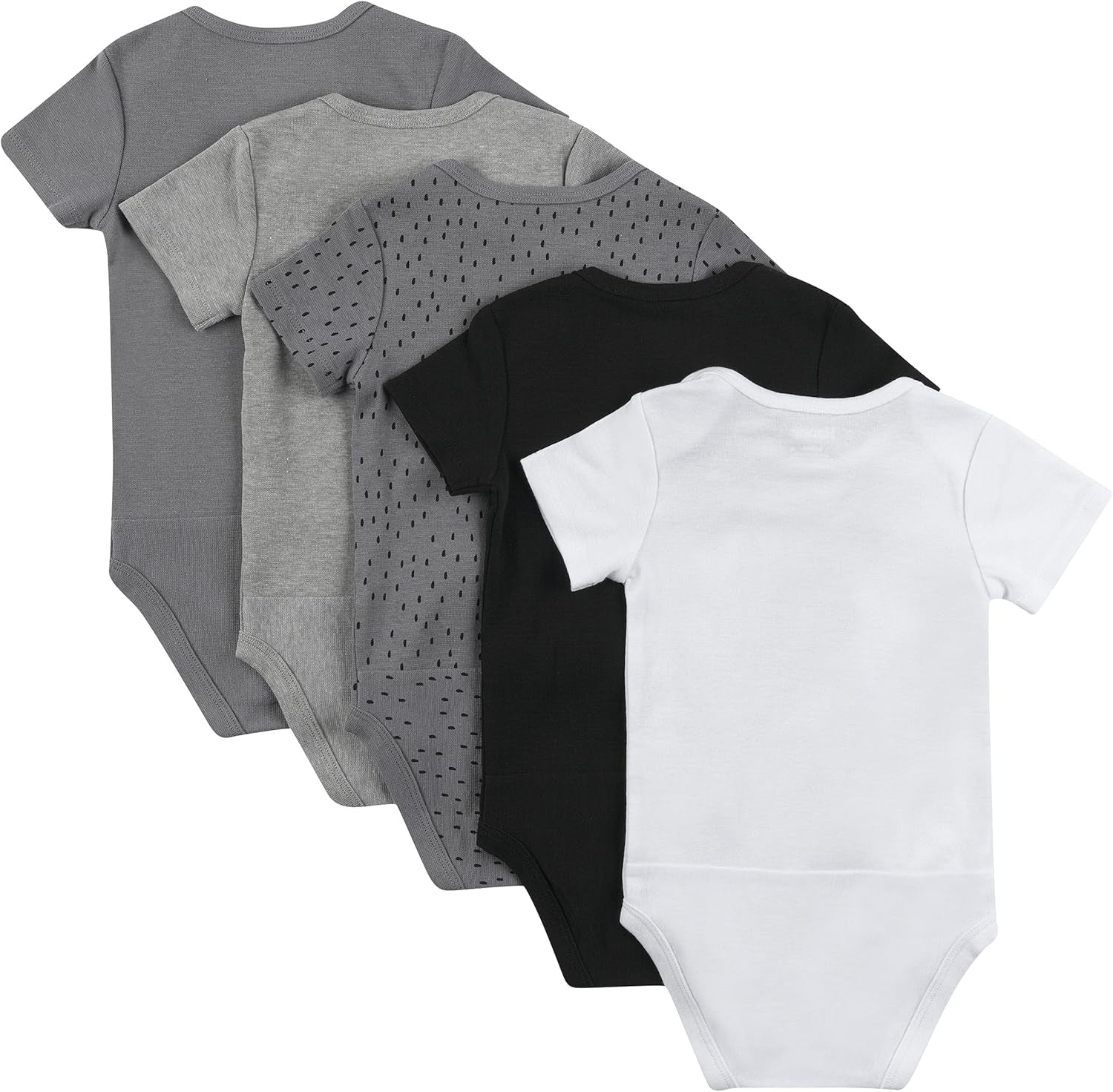 Baby Bodysuits, Ultimate Flexy Short Sleeve for Boys & Girls, 5-Pack